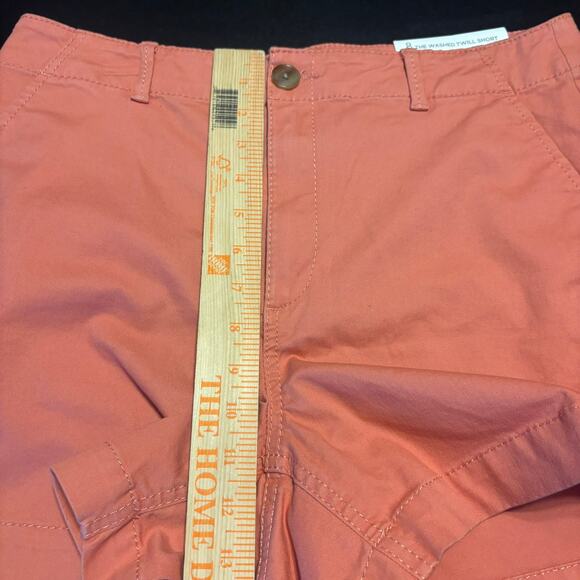 Loft Shorts Women's Sz 8 The Washed Twill Salmon Pink High Rise NWT - Picture 3 of 5